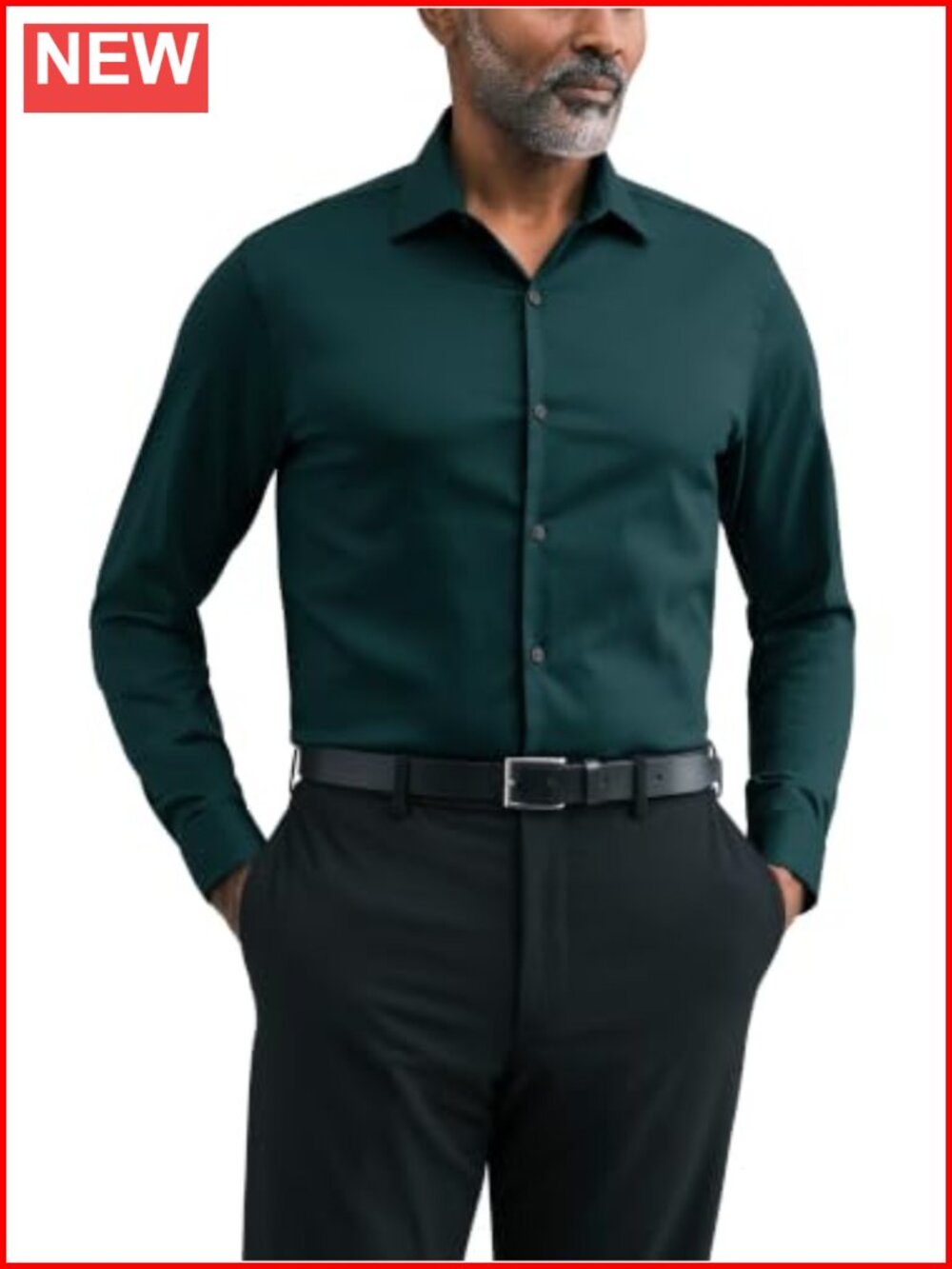 Men's Slim Fit Stretch Dress Shirt Spread Collar Techni-Cole